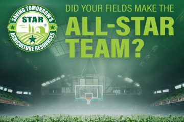 Image of corn growing on basketball court with text STAR Did your fields make the all-star team copy